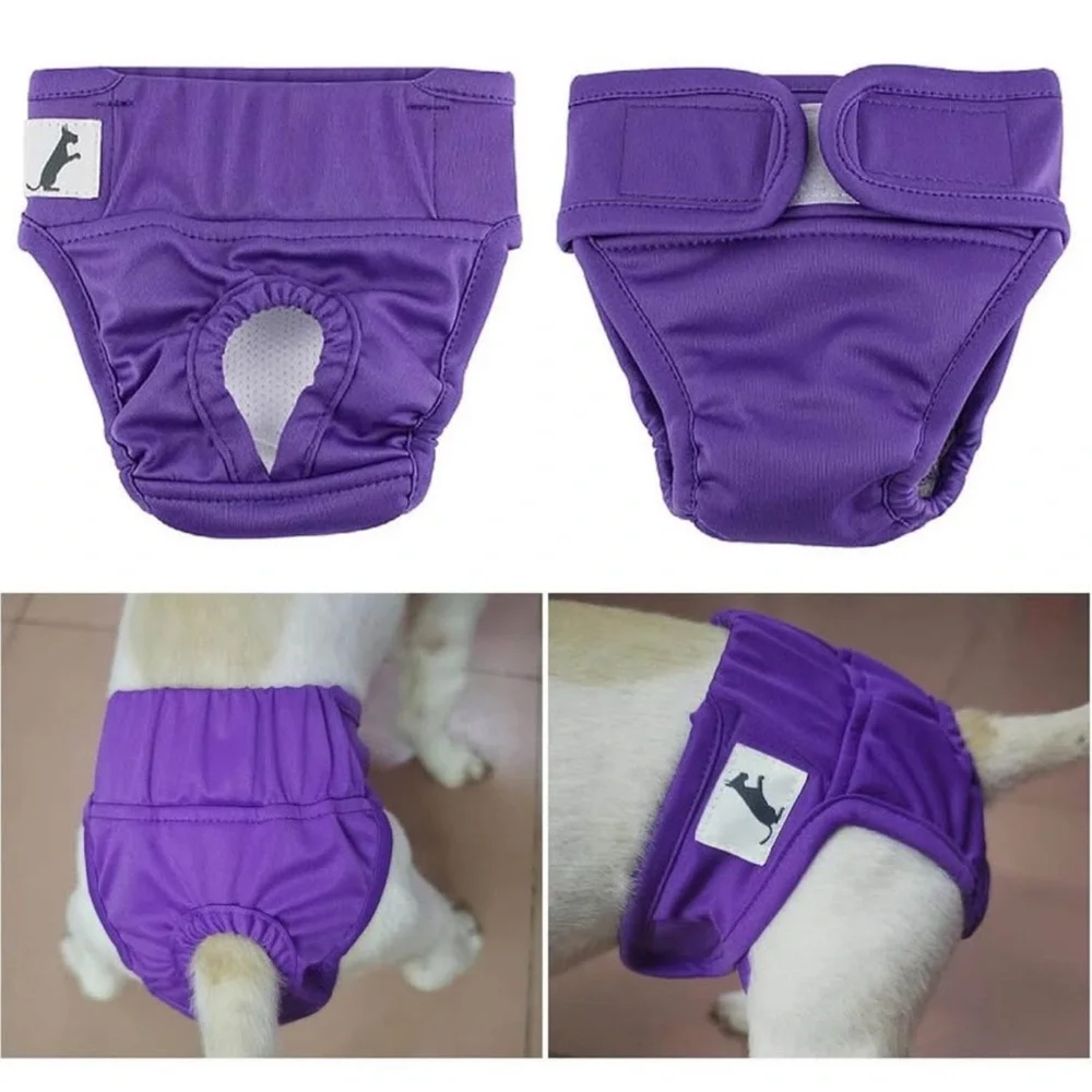 3 Pack Pet Sanitary Diaper Menstrual Pants Fastener Tape Comfortable Size M